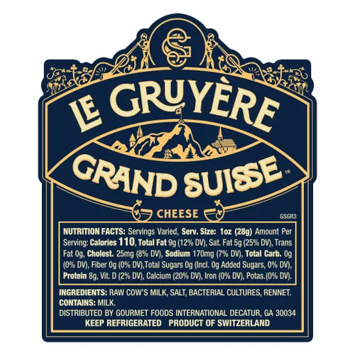Vista 3 de GRAND SUISSE Gruyere suizo importado, 8 oz