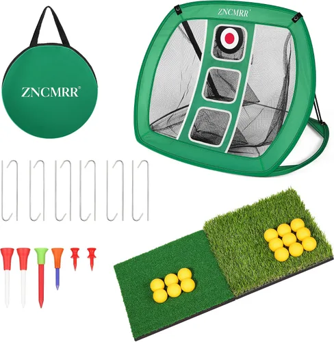 Vista 8 de Red de Golf Pop Up para Chipping, Red de Objetivo de Golf para Interiores/Exteriores, Red Plegable Portátil para Golpear Golf con 15 Pelotas
