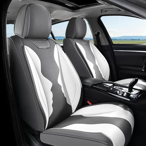 Vista 11 de Coverado Juego completo de fundas de asiento de automóvil, fundas de asiento de 5 asientos, protectores de asiento de malla transpirable, ajuste