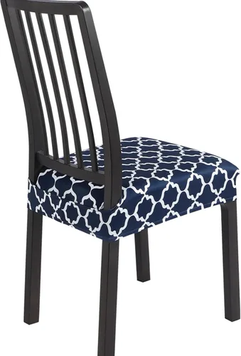 Vista 45 de SearchI Juego de 2 fundas de asiento elásticas para sillas de comedor, suaves, extraíbles y lavables, para sillas de comedor, protector de asiento