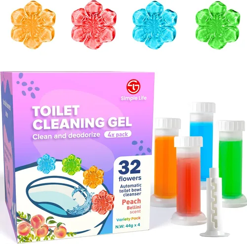 Vista 10 de Simple Life Gel limpiador de inodoro, sello de gel para inodoro de flores frescas, detiene la cal y las manchas con aroma refrescante Limpieza