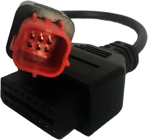 Vista 3 de SuperOBD para Euro5 Adaptador de 6 pines Motorrad Bike Diagnosticar OBD Motocicleta 6pin a OBD2 Algunos K-Line + CAN-BusKTM Moto Guzzi Piaggio Vespa