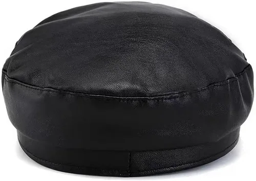 Vista 3 de Brcus Gorra de boina con punta de marinero para mujer de Yate de PU Newsboy Cabbie Baker Boy