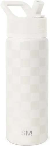 Vista 100 de Simple Modern botella de agua con tapa con pajita, termo de acero inoxidable con aislamiento al vacío, reutilizable, sin BPA, sin fugas