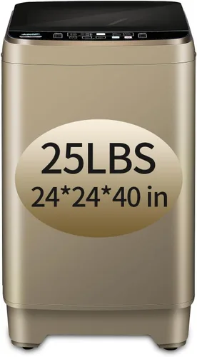Vista 11 de KRIB BLING Lavadora completamente automática con pantalla LED, bomba de drenaje de lavadora de 25 libras, 10 programas y 8 opciones de niveles