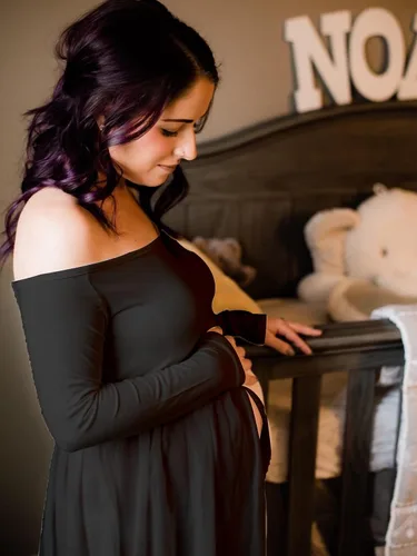 Vista 3 de YnimioAOX Vestido de maternidad de manga larga con hombros descubiertos para mujer, para fotografía, vestido de maternidad de gasa para sesión