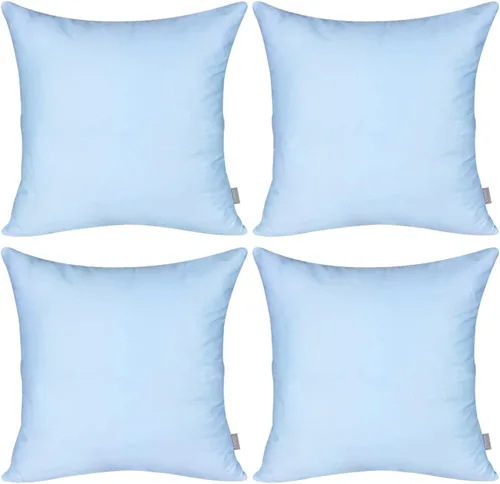Vista 37 de Thmyo - Paquete de 4 fundas de almohada decorativas de 100 % algodón para lumbar, cómodas, sólidas, para Navidad/Halloween, fundas de cojín Blanco