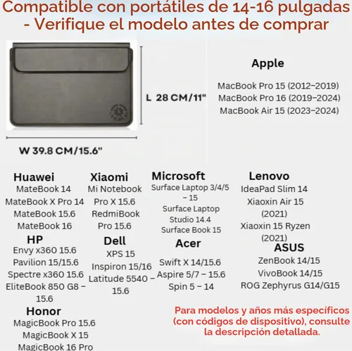 Vista 4 de Funda plateada 3 en 1 para laptop de 14 a 15.6 pulgadas solamente, MacBook Air Pro 15 Surface Dell XPS HP Spectre cierre magnético, alfombrilla