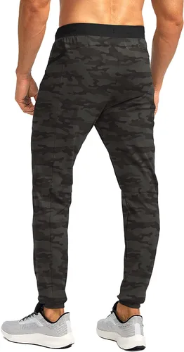 Vista 3 de G Gradual Pantalones deportivos para hombre con bolsillos con cremallera, elásticos, cónicos, pantalones deportivos para hombre, entrenamiento