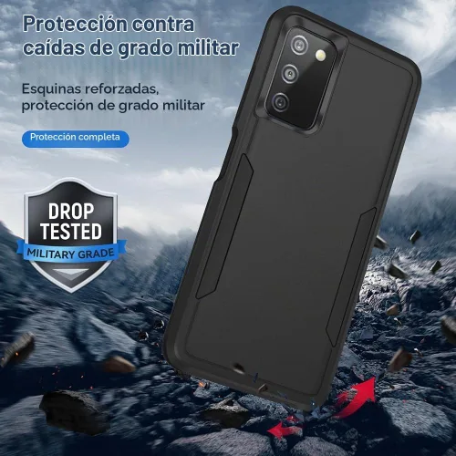 Vista 3 de Yiakeng Funda para Samsung Galaxy A03S, Galaxy A03S con protector de pantalla HD [prueba de caídas de grado militar], funda protectora de doble capa