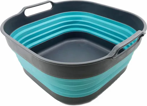 Vista 8 de SAMMART Sartén plegable de 10L (2.64 galones), lavabo plegable, tina portátil para lavar platos, bandeja de almacenamiento de cocina que ahorra