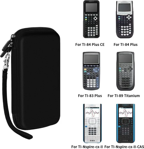 Vista 2 de Funda para calculadora gráfica Texas Instruments TI-84 Plus CE Color Graphing, también se adapta a TI-83 Plus/para Casio fx-9750GII, gran capacidad