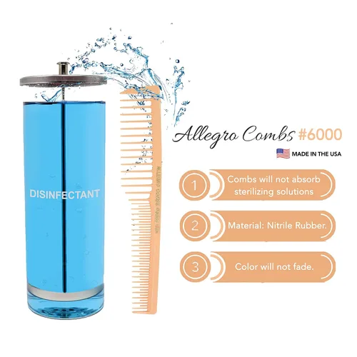 Vista 2 de Allegro Combs 6000 peines de pelo con dientes anchos y ventilados, para peluquero y estilista, pelo rizado, mezcla fresca, 12