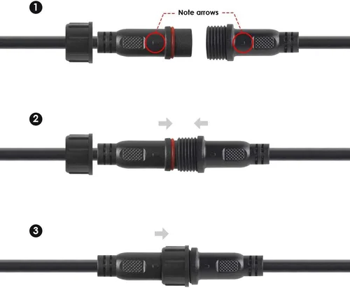 Vista 8 de BTF-LIGHTING Cable de extensión IP65 con conectores macho y hembra en ambos extremos para un solo color 5630 5730 5050, etc. Tira LED de 0.866 in