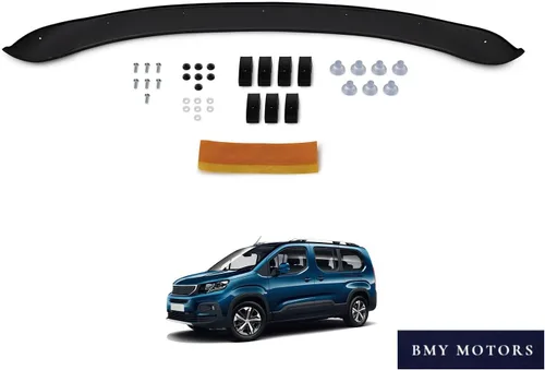 Vista 5 de BMY Deflector de capó/protector de insectos delantero compatible con Peugeot Rifter 2019-2023 Protector de capó Partículas e insectos Accesorios