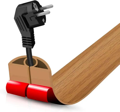 Vista 26 de Cubierta autoadhesiva para cables de suelo, gestión de cables de 3.3 pies, protector de tira de extensión para cables, evita tropiezos de cables