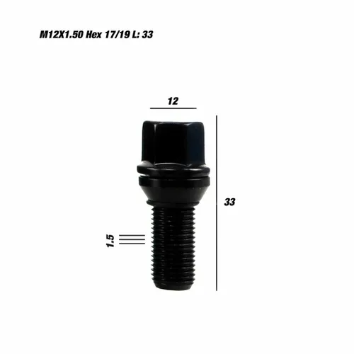 Vista 3 de Kit de tornillos OMP OMPS09791201 Negro M12 x 1,50 33 mm (20 Unidades)