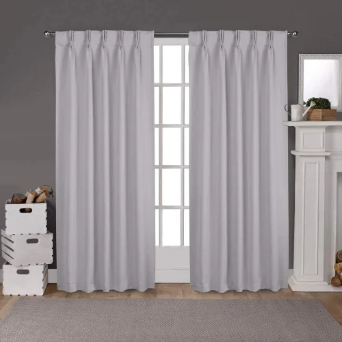 Vista 22 de EcoDrapes Panel de cortina y cortinas opacas plisadas de doble pellizco (2 paneles de tamaño combinado, chocolate oscuro, 42 x 108 pulgadas)