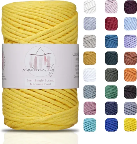 Vista 81 de Makromecity, Cordón de macramé de un solo hilo de 3 mm x 100 yardas (300 pies) de 3 mm de cordón de algodón azul bebé para arte y manualidades