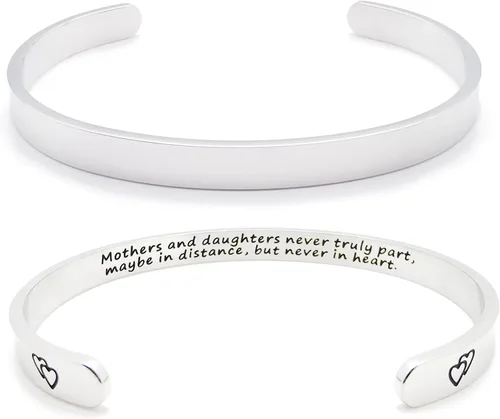 Vista 341 de Pulseras inspiradoras para mujer, joyería de acero inoxidable, con refranes, pulsera motivacional con mensaje oculto, pulseras grabadas para mejor