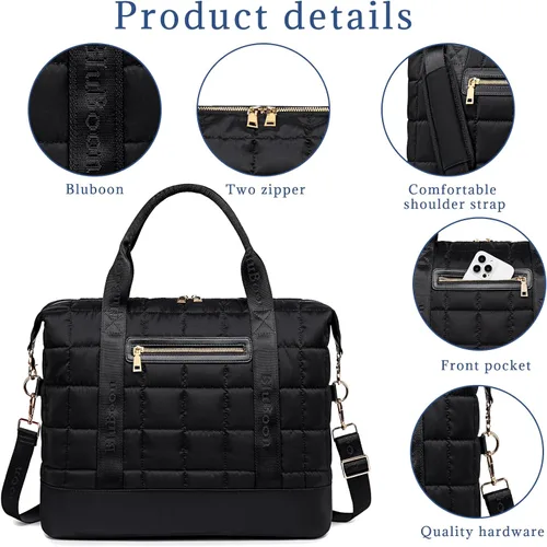 Vista 62 de BLUBOON Bolsas de viaje con cremallera, bolsa de lona para mujer, bolsa de fin de semana para mujer, bolsa de lona para llevar en la bolsa de lona