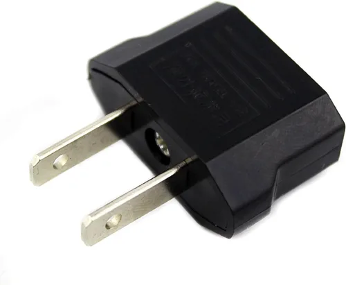 Vista 2 de ANRANK E-U4113619AK Adaptador de enchufe europeo a estadounidense (negro, paquete de 2)