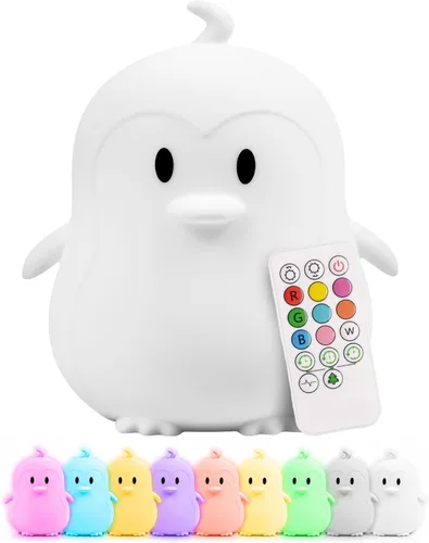 Vista 10 de Lumipets Pepper The Puppy Dog - Luz nocturna de silicona blanda para niños Bonita luz nocturna con control remoto y control táctil