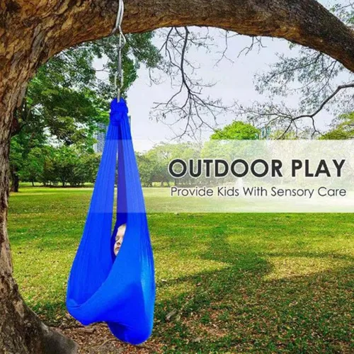 Vista 3 de Columpio sensorial para adultos, columpio de terapia para niños, hamaca elástica para niños, columpio sensorial para interiores y exteriores, silla