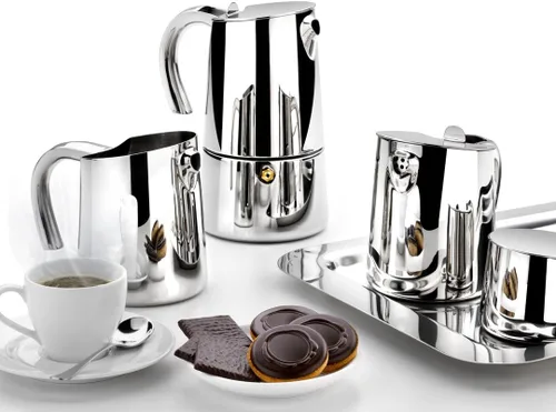 Vista 2 de BRA Braisogona Bella - Cafetera de acero inoxidable para 6 tazas, color plateado, 6 tazas