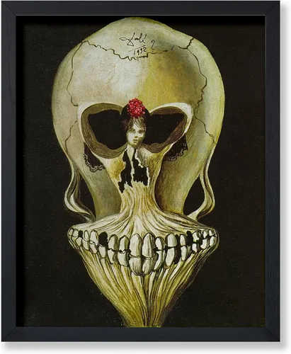 Vista 13 de Poster Master Póster vintage – Impresión de pintura de bailarina en la cabeza de la muerte – Arte surrealismo – Regalo gótico para él, ella