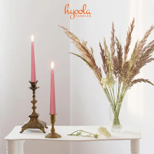 Vista 5 de Hyoola Paquete de 12 velas altas cónicas – 10 pulgadas, sin goteo, sin perfume, cera de parafina con mechas de algodón, 8 horas de tiempo
