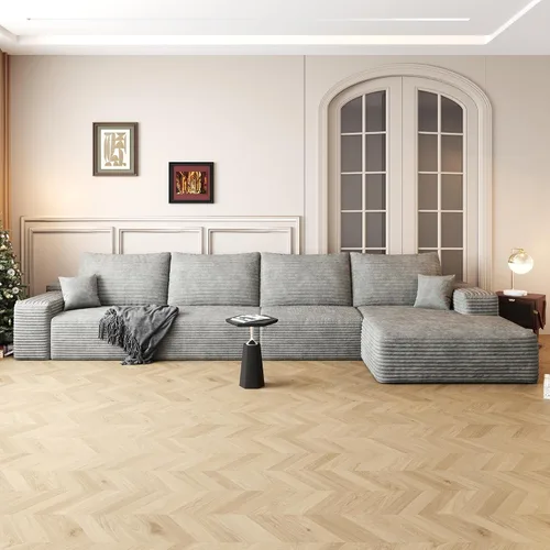 Vista 18 de AUGOP Sofá modular moderno de 96 pulgadas para sala de estar, sofá modular con sofás en forma de L, sofá tapizado sin hueso, sofá seccional con Negro