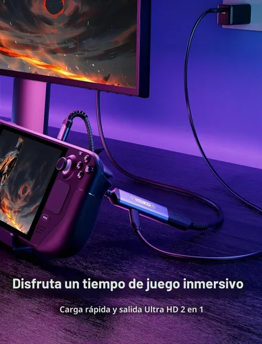Vista 2 de JSAUX Adaptador USB C a HDMI 2 en 1, 4K@60Hz 100W PD, USB 3.0 para iPhone