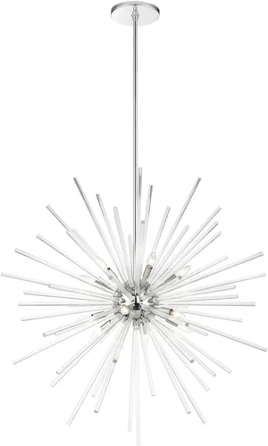 Vista 7 de Livex Lighting Utopia - Lámpara colgante de 12 luces de cromo pulido