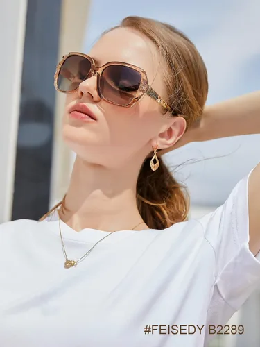 Vista 7 de FEISEDY - gafas de sol polarizadas para mujer, marco compuesto brillante B2289