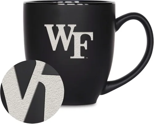 Vista 328 de Rico Industries - Taza de cerámica mate negra con grabado láser estándar de 15oz para NCAA (escuelas T & U) - Para bebidas calientes o frías