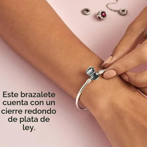 Vista 10 de Pulsera Pandora Moments con dijes y cierre Pandora, 7,5 in, Metal, Circonita cúbica