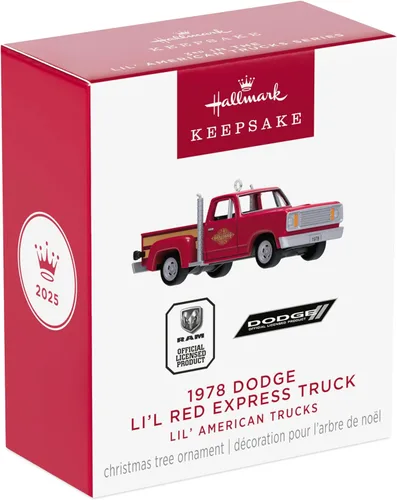 Vista 7 de Hallmark Keepsake Lil' American Trucks Mini adorno de Navidad (1978 Dodge Li'l Red Express Truck) adorno pequeño de 0.75 pulgadas para árbol de mesa