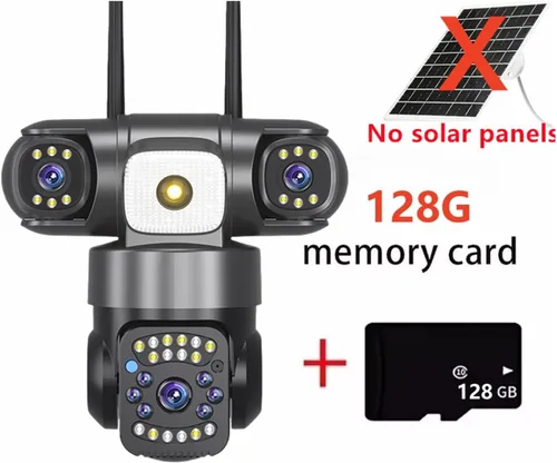 Vista 2 de Cámara IP de seguridad al aire libre solar WiFi de 15MP 8K Enchufe de EE. UU.
