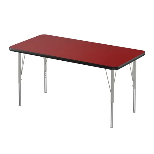 Vista 49 de Correll - Mesa rectangular de actividades para el aula de 30 x 60 pulgadas, altura ajustable (19-29 pulgadas), parte superior de granito gris, borde