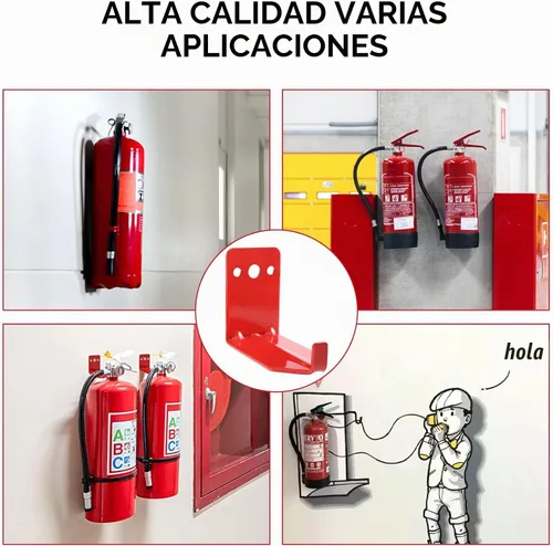 Vista 5 de Huazu Soporte para extintor de incendios, paquete de 4 ganchos de pared para extintores de 5 a 40 libras, soporte universal con tornillos