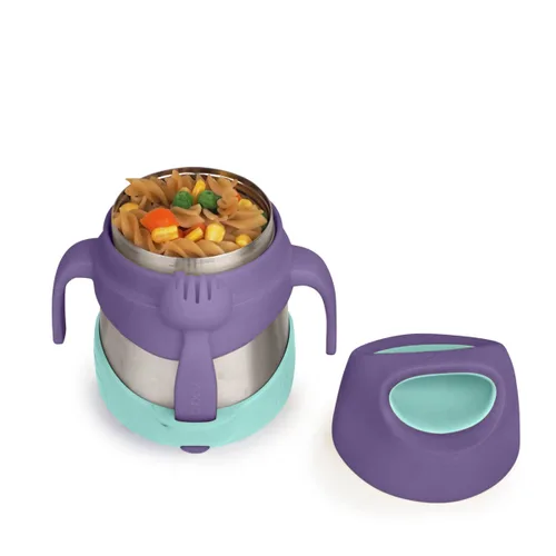 Vista 16 de b.box Tarro de alimentos aislado con tenedor para niños pequeños, recipiente fácil de abrir, acero inoxidable, más de 5 horas de temperaturas