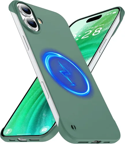 Vista 10 de GRECAZO - Funda magnética delgada sin marco para iPhone 17 Pro Max, color azul