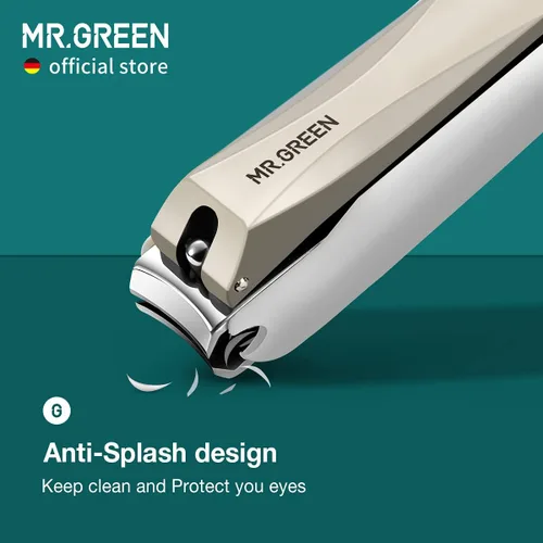 Vista 2 de MR.GREEN Cortaúñas antisalpicaduras, cortador de uñas de acero inoxidable, herramientas de manicura, tijeras de uñas, diseño desmontable, recortador