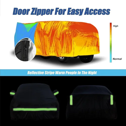 Vista 6 de Fundas impermeables para automóvil para Ford Bronco 2021-2024 de 2 puertas (negro) 210T, personalizadas, resistentes, impermeables, protección