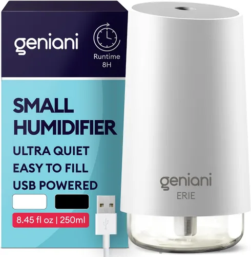 Vista 10 de GENIANI Humidificador portátil pequeño de niebla fría, alimentado por USB (no recargable), humidificador de escritorio compacto para plantas