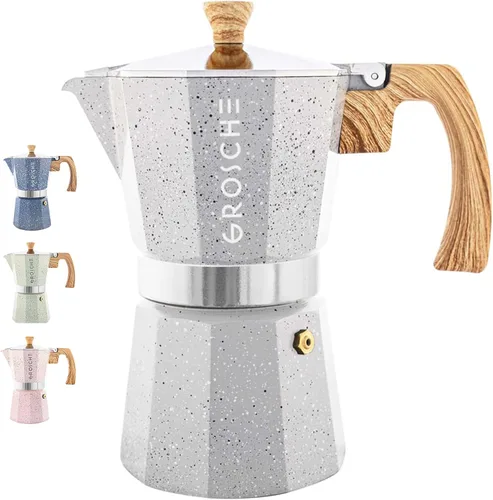Vista 30 de GROSCHE Milano - Cafetera Moka para estufa, olla de expreso para 3 tazas de café, 5 oz, color negro - Cafetera cubana para estufa, cafetera Moka