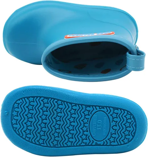 Vista 2 de Botas de lluvia para bebés, botas de lluvia cortas para niños pequeños, fáciles de poner, ligeras e impermeables Azul