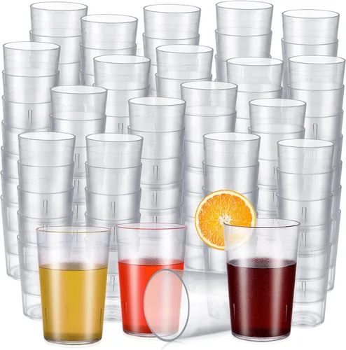 Vista 8 de Meanplan Paquete de 12 vasos de plástico de 8 onzas, vasos reutilizables Transparente