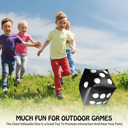 Vista 7 de Paquete de 3 dados inflables grandes jumbo gigantes para interiores y exteriores, juego de mesa Ludo, artículo para fiestas en la piscina